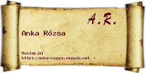 Anka Rózsa névjegykártya