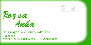 rozsa anka business card